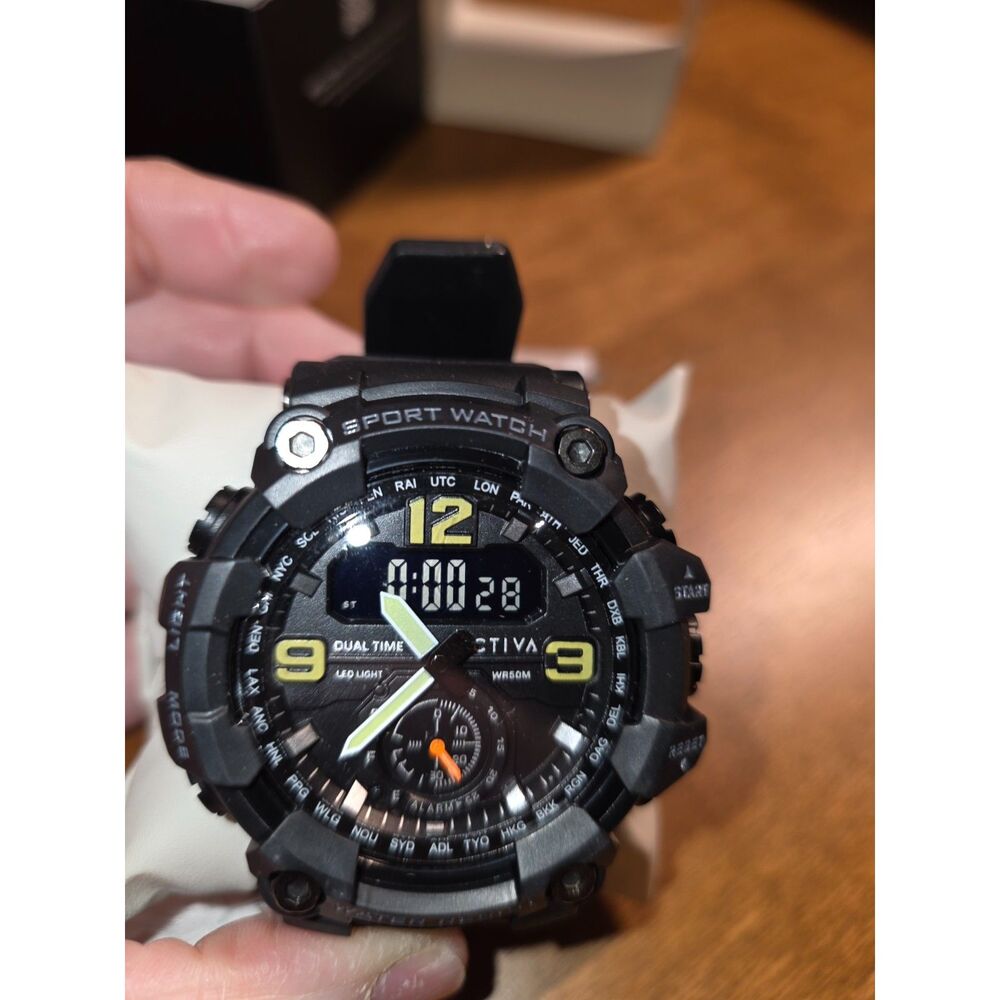 Invicta Activa Sport Watch ACW1637-001 Analog Digital Dual Time WR50M NIB